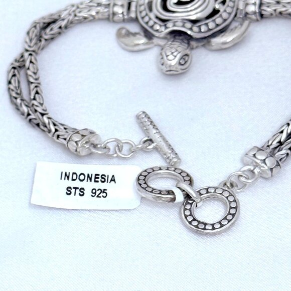 Bali Legacy Sterling Silver Turtle Double Chain Bracelet - NWT - Picture 7 of 9